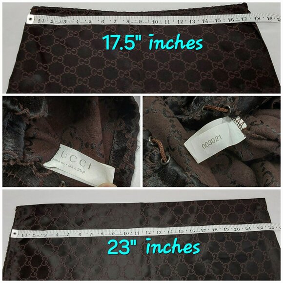 'GUCCI' DRAWSTRING 'GG' MONOGRAM DUST BAG - Picture 6 of 10
